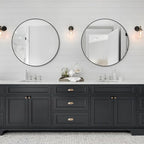WallBeyond Round Wall Mirror 28 inch Black Large Circle Mirror for Bathroom with Metal Framed, Round Black Mirror for Wall Decor, Vanity, Entryway Living Room