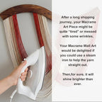 Mindsoft Warm Neutral Macrame Wall Hanging Dip Dyed Yarn Wall Art, Modern Boho Decor Handmade Cotton Rope Tapestry for Bedroom, Living Room, Nursery, 31.5 x 23.6 Inch