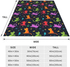 Colorful Cat Throw Blanket Soft Flannel Blanket 60"x50" in Bed Blanket Home Decor for Room Sofa Couch All Season