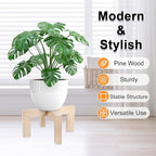 Plant Stand, Indoor/Outdoor Wood Plant Holder, Single Flower Pot Stand, Sturdy Planter Stands, Fit 5-12 Inch Pots