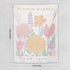 Chordity Danish Pastel Botanical Flower Market Aesthetic Tapestries Wall Hanging Tapestry Decorative Flag For Home Decor Living Room College Dorm Bedroom Banner Poster 30*40 Inch