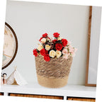 Healifty Seagrass Woven Planter Basket Large Brown Base Handcrafted Plant Container Boho Decor Storage Basket for Indoor Outdoor Plants Home Organization