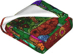Colorful Mushroom Throw Blanket Soft Flannel Blanket 60"x50" in Bed Blanket Home Decor for Room Sofa Couch All Season