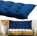 Bench Cushion for Indoor Furniture 48x18 in Velvet Thicken Indoor Window Seat Cushion, Piano Sofa, Entryway Storage, Bay Window Tufted Patio Porch Swing Bench Pad Memory Foam(Royal Blue)