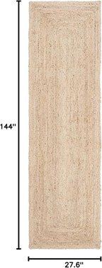 SAFAVIEH Cape Cod Collection Runner Rug - 2'3" x 12', Natural Brown, Handmade Braided Flat Weave Jute (CAP252A)
