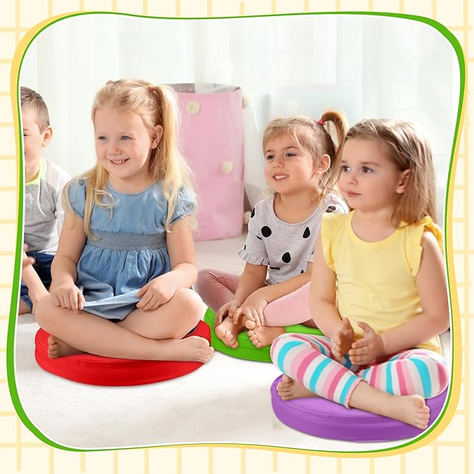 Juexica 6 Pcs Extra Thick Flexible Seating Floor Cushions Assorted Colored Pillow Floor Cushions for Classroom Soft Flexible Seating for Kids Learning Sitting Daycare School Chair (Multicolor)