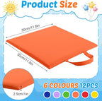 Suzile 12 Pcs 12'' Square Floor Cushions for Kids Classroom Flexible Floor Seating Elementary with Handles Classroom Carpet Cushions for Adults Toddlers Daycare Preschool School(Bright Color)