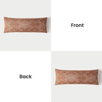 AELS Boho Decorative Textured Lumbar Throw Pillow Covers 14x36, Organic Modern Mid Century Rainbow Tufted Long Pillow Case, Farmhouse Geometric Woven Cushion Case for Bed Couch Sofa, Burnt Orange