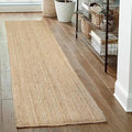 Chardin home Hand Woven Natural Jute Braided Rug – 2x6 Runner | Rustic Boho Farmhouse Style | Solid Natural Fiber Rug for Hallway, Entryway, Kitchen, Bedroom, Dining Room, Study, Office