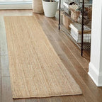 Chardin home Hand Woven Natural Jute Braided Rug – 2x6 Runner | Rustic Boho Farmhouse Style | Solid Natural Fiber Rug for Hallway, Entryway, Kitchen, Bedroom, Dining Room, Study, Office