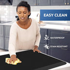 KitchenClouds Kitchen Mat Cushioned Anti Fatigue Rug 30"x108" Water Resistant, Non Slip, Standing and Comfort Desk/Floor Mats for House Sink Office (Black,0.8inch)