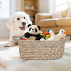 ABenkle Small Basket with Handles - Decorative Durable Rope Woven Storage Bin Shelf Storage Organizer Cube, Easter Baby Gift Basket, 12"x8"x5"