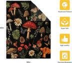 MACEVIA Mushroom Blanket for Couch, Flannel Fleece Mushroom Stuff, Soft Throw Blankets for Bed Sofa, Cozy Warm Comfort Lightweight Throw Blanket for Travel Camping 260GSM (Mushroom, 50"x60")