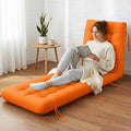 Long Floor Cushion Large Floor Cushion with Brushed Cotton 74.8 x 27.5 x 3.15 in Jumbo Lounger Pillow for Outdoor Indoor Bay Window Meditation Yoga Reading Sleeping(1 Pc,Orange)