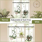 Bamworld Window Plant Hanger Indoor Adjustable Hanging Planters for Indoor Plants Spring Tension Rods 27''-51'' No Drilling Expandable Hanging Plant Holder for Hanging Basket for Balcony Decor(Black)