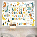 Alphabet Poster Tapestry for Kids Boys Girls Bedroom, ABC Learning for Toddlers Cute Dinosaur Art Educational Tapestries Wall Hanging Classroom Living Room Office Decor 60X40"