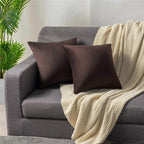 Throw Pillow Covers 16x16 Chocolate Brown: Pack of 2 Cozy Soft Velvet Square Modern Luxury Decorative Throw Pillow Cases for Sofa Couch Living Room Bed Home Decor