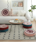 MOJUN Boho Floor Pillows Cushion, Round Meditation Floor Pillow Seating Cushion for Adults and Kids Bohemian Home Decorative Floor Cushions for Yoga Living Room Chair Tatami (Red, 17.7inch)