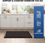 Mattitude Kitchen Mat Cushioned Anti-Fatigue Floor Mat Water Resistant Non-Slip Mats and Rugs Standing and Comfort Desk Mats for House Sink Office Laundry (Chocolate, 17.3"x28")