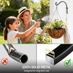 Hanging Plant Brackets Outdoor: 2 Pack 12 Inch Metal Plant Hangers Wall Hooks - Can Hold 50 Lbs Heavy Duty Outdoor Hooks for Hanging Bird Feeders, Flower Baskets, Lanterns, Wind Chimes