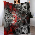 Black Red Mandala Throw Blanket Abstract Yellow Red Black Boho Floral Modern Blanket for Sofa Bed Couch Chair Or Dorm 30"x40"