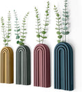 4 Pack Wood Wall Planter Indoor Wall Decor Plant Holders Boho Hanging Planter Vases for Modern Farmhouse Living Room Bedroom Rainbow Decor (Morandi Color)