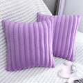 2 Pack 22x22 Pillow Cover Velvet Pillow Covers, Faux Fur Square Throw Pillow Covers for Living Room Decorations Throw Pillow Case, Throw Pillow Cover Cushion Cover for Home Sofa Bedroom Car, Violet