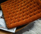 vctops Luxury Velvet Square Chair Pad Thin Soft and Comfy Chair Cushion Tufted Indoor Seat Cushion Pillow Tatami (Orange,17"x17")