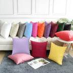 4-Pack 100% Cotton Comfortable Solid Decorative Throw Pillow Case,Thmyo Square Cushion Cover Pillowcase Sublimation Blank Pillow Covers DIY Throw Pillowcase for Sofa Couch(24x24 inch/ 60x60cm,Purple)