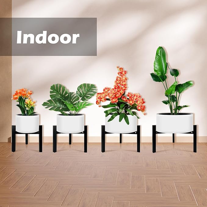 Mini 3Legs Adjustable Metal Plant Stand for 5"-10" Plant Pot – Indoor & Outdoor (Black, 1 Pcs)