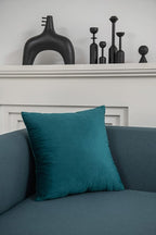 Throw Pillow Covers 16x16 Teal: Pack of 2 Cozy Soft Velvet Square Modern Luxury Decorative Throw Pillow Cases for Sofa Couch Living Room Bed Home Decor