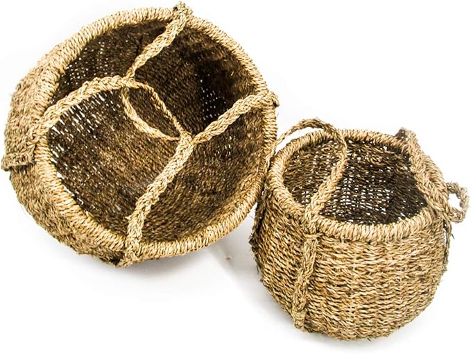 Trademark Innovations Tall Woven Seagrass Planter Basket (Set of 2)