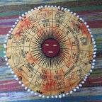 Zodiac Astrology Mandala Large Ottoman Floor Cushions Cover Decorative Throw Pillow Cases Round Ottoman Cover Siting Footstool Bohemian Kids Bean Bag Case