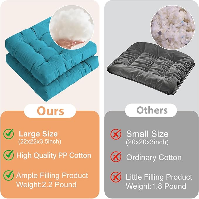 Tiita Outdoor Cushions Square Floor Pillow Thicken Tufted Seat Pad Large Floor Cushion for Yoga Meditation Living Room