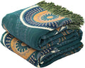 Boho Throw Blanket for Bed 100% Cotton Ultra Soft Rustic Quilt Spring Blanket- Farmhouse Decor Bed Fall Blanket,All Season Rustic Throw for Sofa Couch Chair (Boho-Floral-O, 80"×90")
