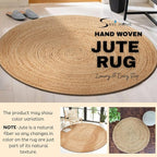 Savi Home Hand Woven Jute Braided Rug, 3' Round - Natural, Reversible Area Rugs for Living Room, Farmhouse, Kitchen, Handcrafted 3 Feet Round Area Rugs - Natural
