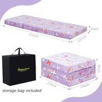 MeMoreCool Foldable Floor Mattress for Kids, Glow Butterfly Toddlers Trifold Nap Mat, Kids Folding Mattress Portable Sleeping Futon for Daycare or Floor Bed, 57x22 Inch Purple