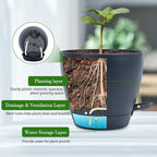 Hanging Planters for Indoor Plants, 2 Set Self Watering Hanging Flower Pots, Modern Hanging Plant Baskets with Metal Plant Holder & 6.5 Inch Plastic Pots for Garden Home Decor (Gold Frame Black Pot)