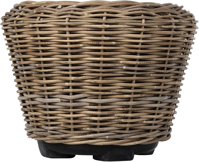 Kouboo Rattan Kobo Indoor Outdoor Planter Basket with Plastic Pot Large 65 Gallon Soil Capacity
