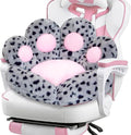 Cat Paw Cushion Kawaii Office Chair Cushion Comfy Plush Gaming Chair Cushion Cute Seat Cushion for Girl, Cute Gaming Accessories Room Decorate (Gray-Black Flecks)