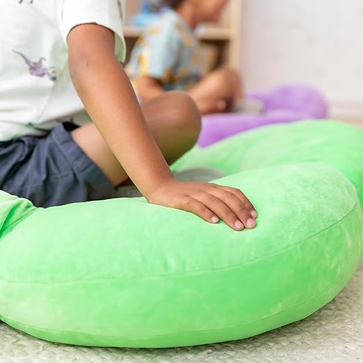 ECR4Kids SoftZone Flower Floor Pillow, Seating Cushion, Bright Green