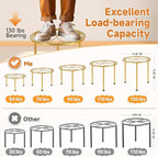 5 Pack Metal Plant Stand, Anti-Rust Iron Plant Stands for Indoor and Outdoor, Heavy Duty Flower Pot Stands for Multiple Plant, Black Potted Plant Holder for Garden Home (5 Pack Gold)