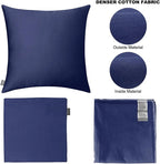 Thmyo 4-Pack 100% Cotton Comfortable Solid Decorative Throw Pillow Case Square Cushion Cover Pillowcase Sublimation Blank Pillow Covers Halloween DIY Throw Pillowcase(20x20inch/50x50cm,Dark Blue)