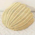 Scalloped Wall Basket, 2 Pack Hanging Wicker Wall Baskets,Hand Woven Wall Storage Organizer, 2 Sizes Wall Baskets Storage for Home, Bathroom, Kitchen, Living Room