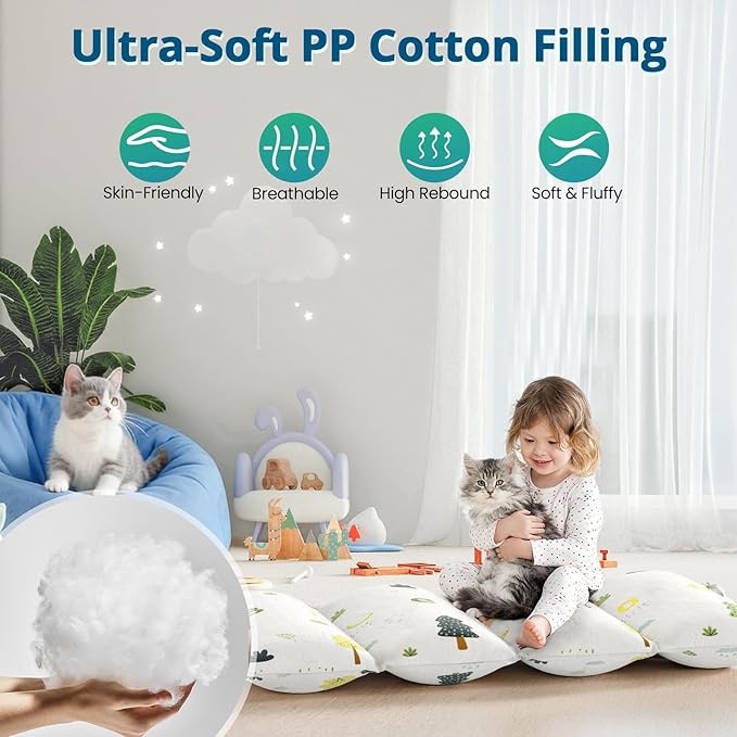 BlueWood Cushion for Climbing Arch, Montessori Philosophy Soft and Non-Slip Pillow for Kids, Pikler Cushion for Reading, Playing, Games, Parties (Forest)