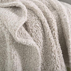 Ultra Soft Fleece Sherpa Blanket King Size,Lightweight Cozy Boho Bed Blanket with Decorative Tassel, Pattern Reversible, 2 Tones Ombre Light Brown,104”x90”