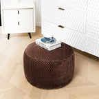 Asuprui Pouf Ottoman Unstuffed Round Poof Seat Foot Stool Ottoman Foot Rest No Filler 20x20x12 Inches Fuzzy Chair Floor Pouf Storage for Living Room Bedroom Coffee