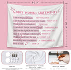 LIANGW Cute Pink Christian Tapestry Aesthetic for Bedroom, Coquette Preppy Room Decor for Teen Girls & Women, Dorm Decor for College Girls, Bible Verses Tapestries Wall Hanging 50x60 inche