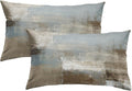 Britimes Throw Pillow Covers Modern Home Art Decor, 12 x 20 Inches Set of 2 Pillow Cases Decorative, Abstract Oil Painting Pillowcases for Bedroom, Living Room, Grey Beige