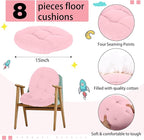 Gerrii 8 Pieces Floor Cushions for Kids Classroom Flexible Floor Seating Cushions Floor Pillows for Home School Kindergarten Daycare Nursery (Bright Color,Round)